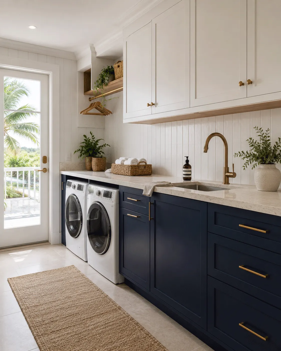 Navy and white laundry