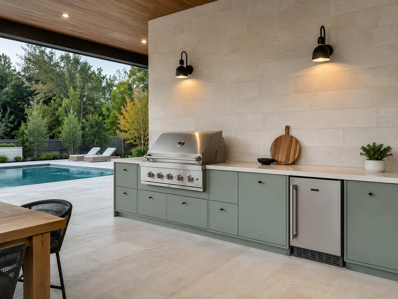 Sage outdoor kitchen cabinetry