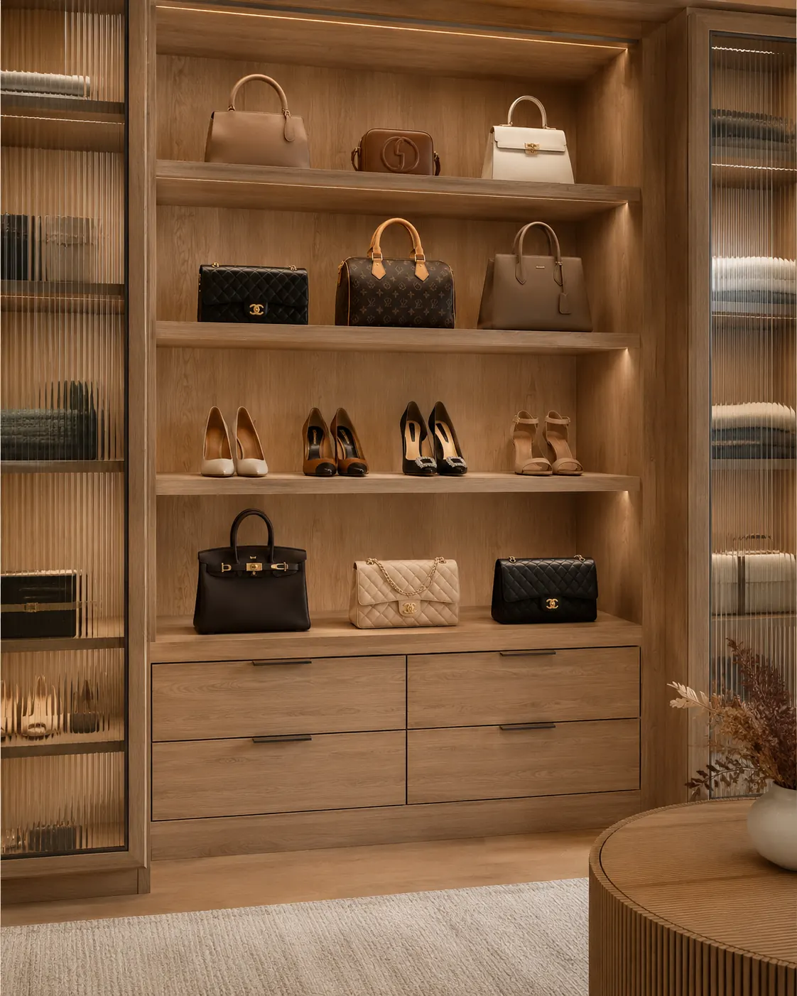 James's walk-in wardrobe
