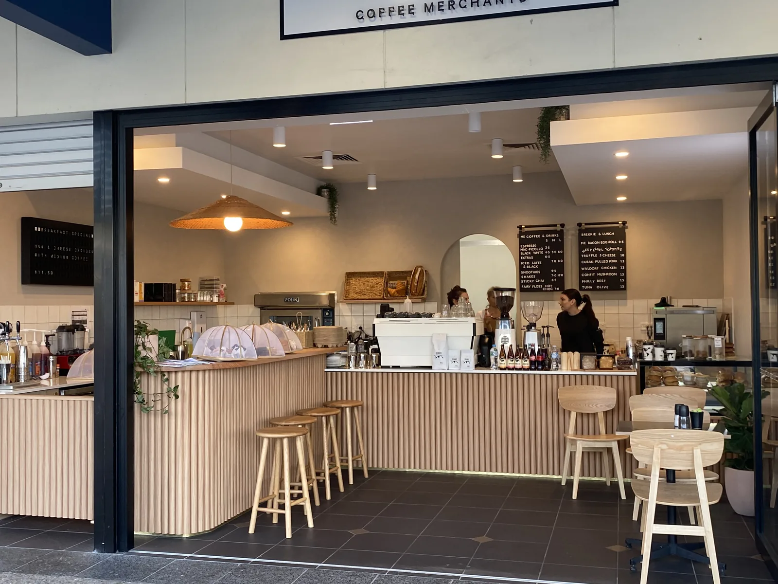 Timber café counter and joinery