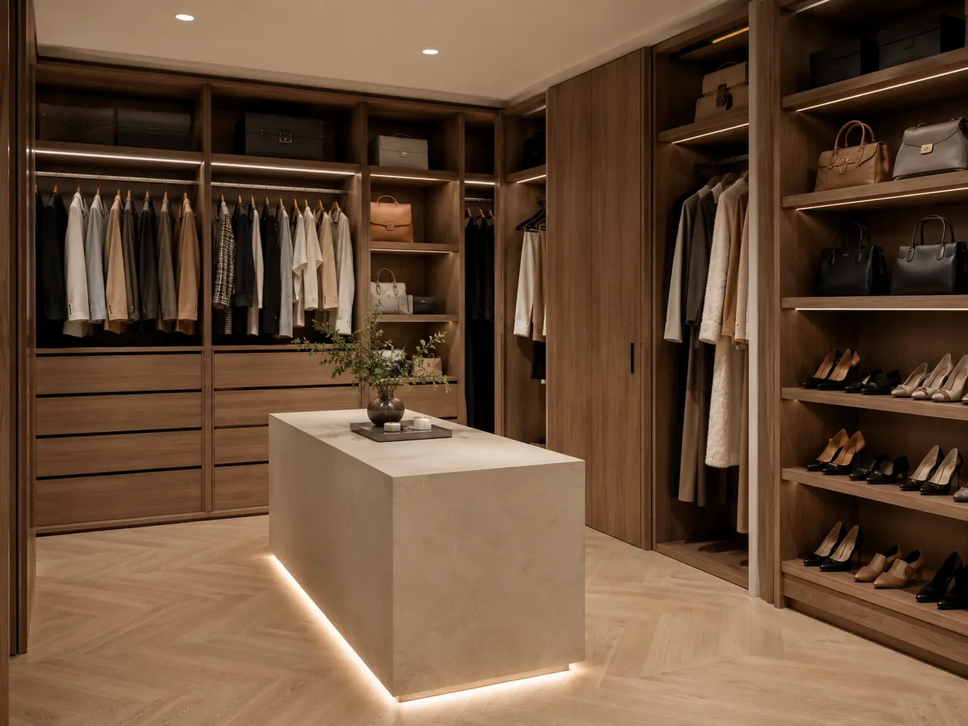 Nicole's walk-in wardrobe